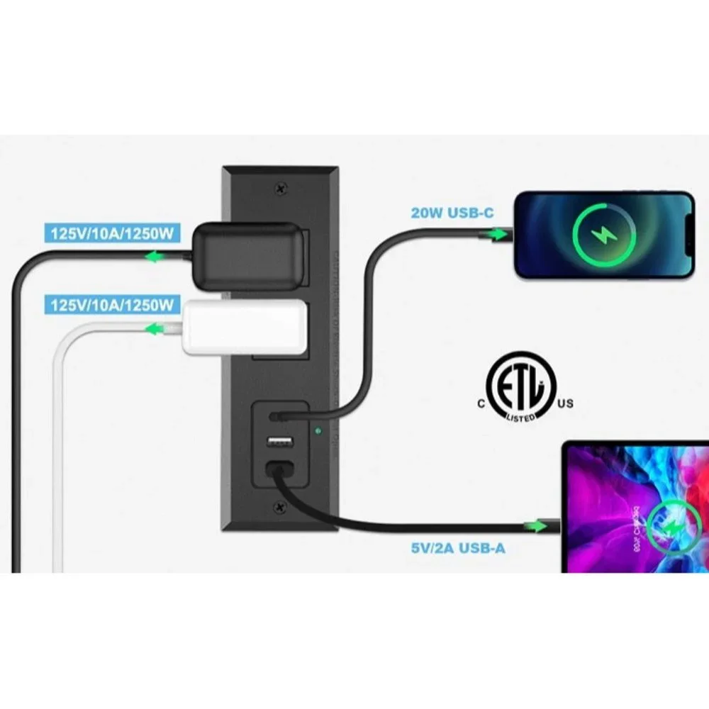 Computer Riser With Outlet Office | Desk Monitor Stand Riser With Electrical Outlets And Usb Pd 3 ...